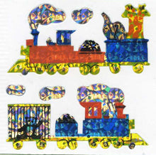 Load image into Gallery viewer, Pack of Prismatic Stickers - Animal Trains