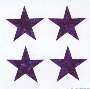 Pack of Prismatic Stickers - 4 Pink Stars