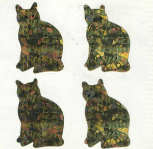 Pack of Prismatic Stickers - 4 Gold Cats