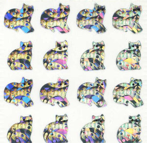 Pack of Prismatic Stickers - Micro Silver Cats