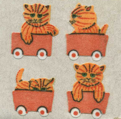 Roll of Furrie Stickers - Kittens In Train
