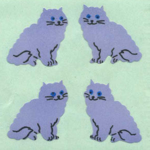 Pack of Paper Stickers - Purple Cats