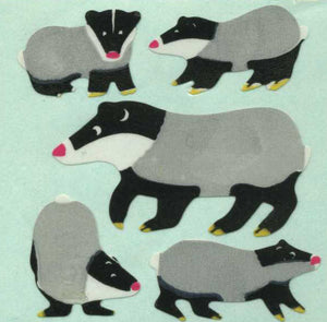 Pack of Paper Stickers - Badger Family
