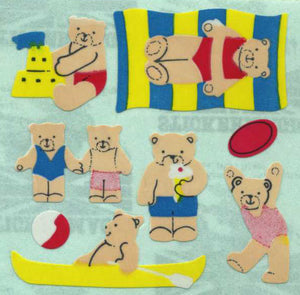 Pack of Paper Stickers - Micro Seaside Teds