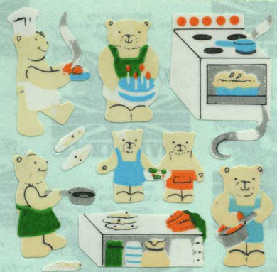Roll of Paper Stickers - Micro Teddy Kitchen