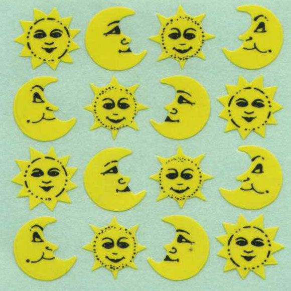Roll of Paper Stickers - Sun & Moon