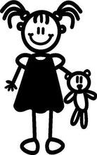 Load image into Gallery viewer, My Family Sticker - Younger Girl With Teddy Bear