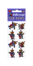 Load image into Gallery viewer, Pack of Prismatic Stickers - Teddy Clowns