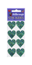 Load image into Gallery viewer, Pack of Sparkly Prismatic Stickers - 4 Hearts