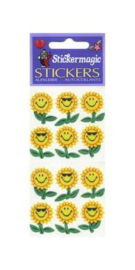 Pack of Silkie Stickers - Smiley Sunflowers