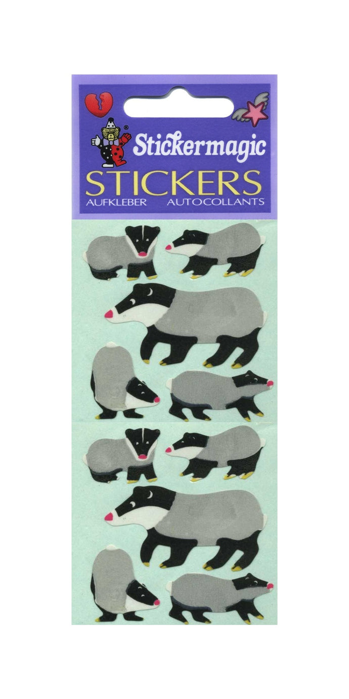 Pack of Paper Stickers - Badger Family
