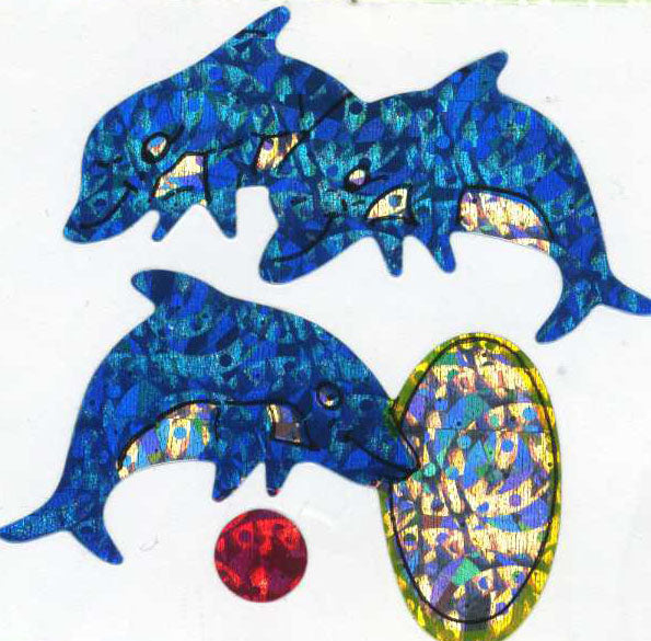 Wholesale - Roll of Prismatic Stickers - Dolphins