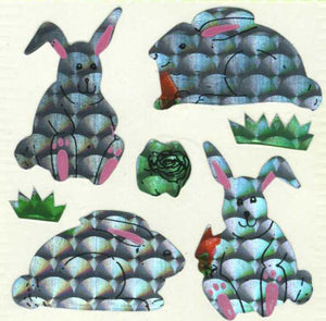 Wholesale - Roll of Prismatic Stickers - Rabbits