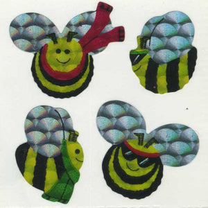 Wholesale - Pack of 12 Prismatic Stickers - Bees