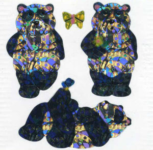 Wholesale - Pack of 12 Prismatic Stickers - Pandas