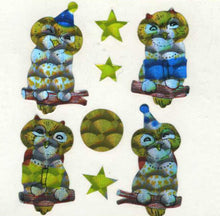 Load image into Gallery viewer, Wholesale - Pack of 12 Prismatic Stickers - Cute Owls