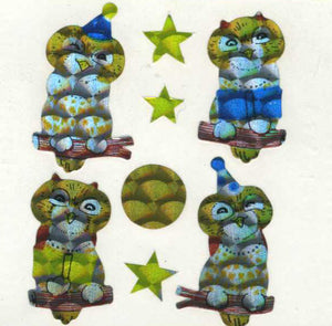 Wholesale - Pack of 12 Prismatic Stickers - Cute Owls