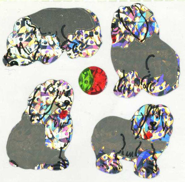 Wholesale - Roll of Prismatic Stickers - Sheepdog Puppies