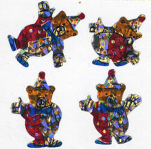 Load image into Gallery viewer, Wholesale - Pack of 12 Prismatic Stickers - Teddy Clowns