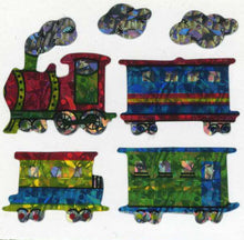 Load image into Gallery viewer, Wholesale - Pack of 12 Prismatic Stickers - Steam Trains