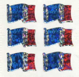 Wholesale - Roll of Prismatic Stickers - French Flags X 6