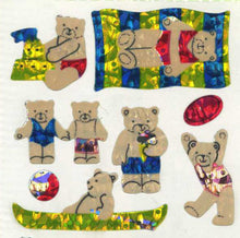 Load image into Gallery viewer, Wholesale - Pack of 12 Prismatic Stickers - Micro Teddy Seaside