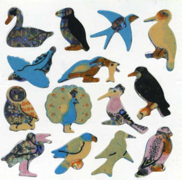 Wholesale - Roll of Prismatic Stickers - Micro Birds