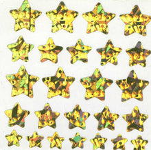 Load image into Gallery viewer, Wholesale - Pack of 12 Prismatic Stickers - Gold Stars