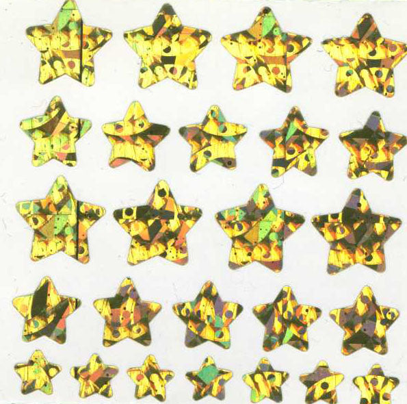 Wholesale - Roll of Prismatic Stickers - Gold Stars