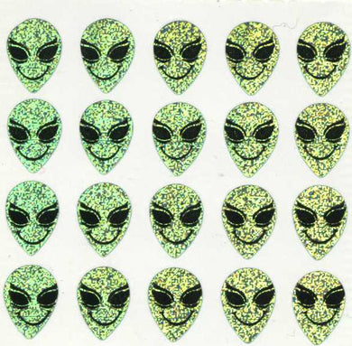 Wholesale - Roll of Prismatic Stickers - Smiley Alien