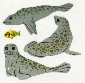 Wholesale - Pack of 12 Prismatic Stickers - Seals And Fish