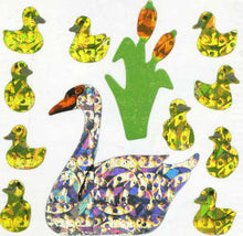 Load image into Gallery viewer, Wholesale - Pack of 12 Prismatic Stickers - Swans And Cygnets