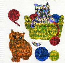 Load image into Gallery viewer, Wholesale - Pack of 12 Prismatic Stickers - Kittens Playing