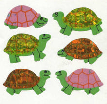 Load image into Gallery viewer, Wholesale - Pack of 12 Prismatic Stickers - Multicoloured Tortoises