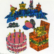 Load image into Gallery viewer, Wholesale - Pack of 12 Prismatic Stickers - Birthday Cake