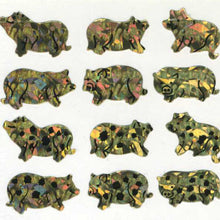 Load image into Gallery viewer, Wholesale - Pack of 12 Prismatic Stickers - Micro Pigs