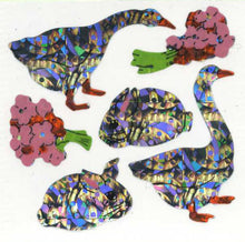 Load image into Gallery viewer, Wholesale - Pack of 12 Prismatic Stickers - Easter Geese &amp; Bunny