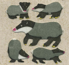 Load image into Gallery viewer, Wholesale - Pack of 12 Furrie Stickers - Badger Family