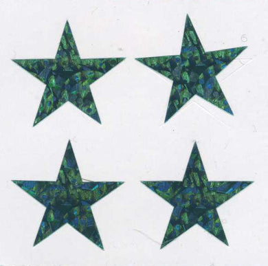 Wholesale - Roll of Prismatic Stickers - 4 Green Stars