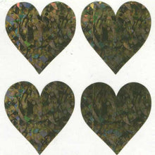 Load image into Gallery viewer, Wholesale - Pack of Sparkly Prismatic Stickers - 4 Hearts