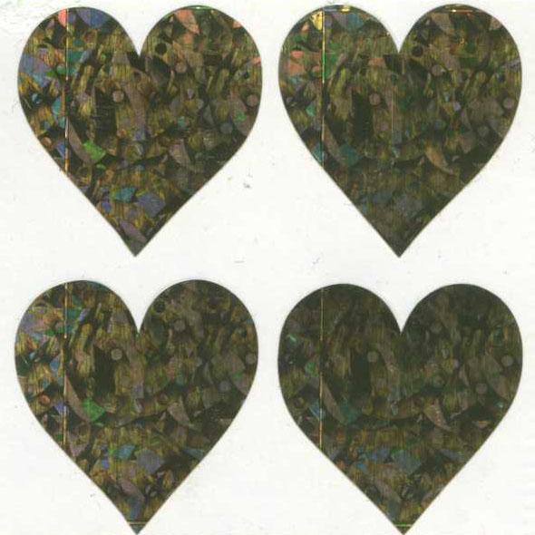 Wholesale - Pack of Sparkly Prismatic Stickers - 4 Hearts