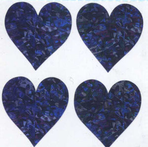 Wholesale - Pack of 12 Prismatic Stickers - 4 Lilac Hearts