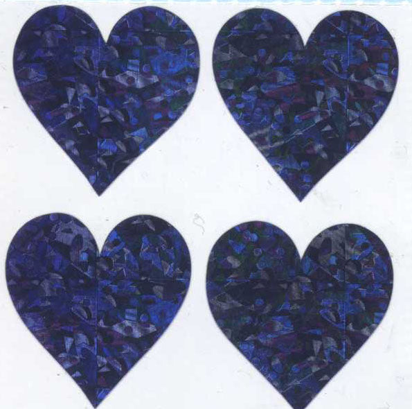 Wholesale - Roll of Prismatic Stickers - 4 Lilac Hearts