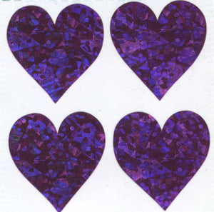 Wholesale - Pack of 12 Prismatic Stickers - 4 Pink Hearts