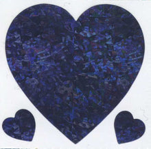 Load image into Gallery viewer, Wholesale - Pack of 12 Prismatic Stickers - 3 Lilac Hearts