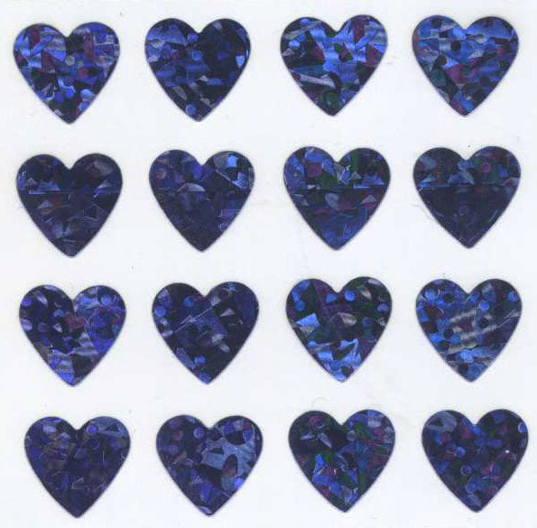 Wholesale - Roll of Prismatic Stickers - Multi Lilac Hearts