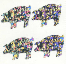 Load image into Gallery viewer, Wholesale - Pack of 12 Prismatic Stickers - 4 Silver Pigs