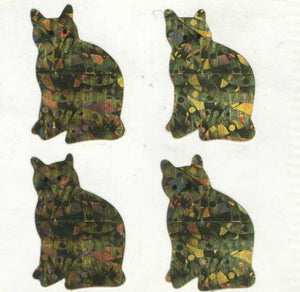 Wholesale - Pack of 12 Prismatic Stickers - 4 Gold Cats