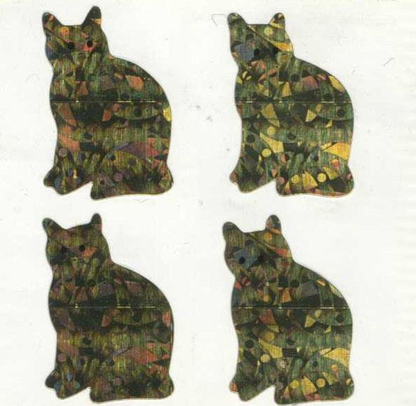 Wholesale - Pack of Sparkly Prismatic Stickers - 4 Cats