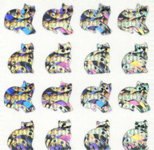 Load image into Gallery viewer, Wholesale - Pack of 12 Prismatic Stickers - Micro Silver Cats